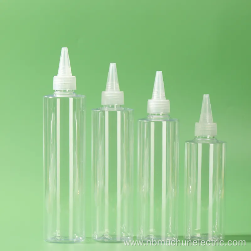 PET Clear Bullet Shape Hair Oil Squeeze Bottle